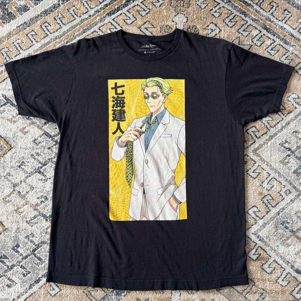 Jujutsu Kaisen Nanami 100% Cotton Black Artistic Short Sleeve Tee Anime